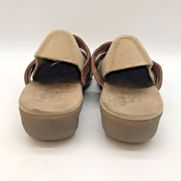 Kim Rogers Trixey Wedge Sandals Women's 8M Ultra Comfort Tech Slip On Gold Shoes - Picture 4 of 9